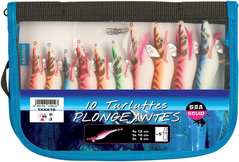 Flashmer Sea Squid Multi Pack x 10 Squid Jigs