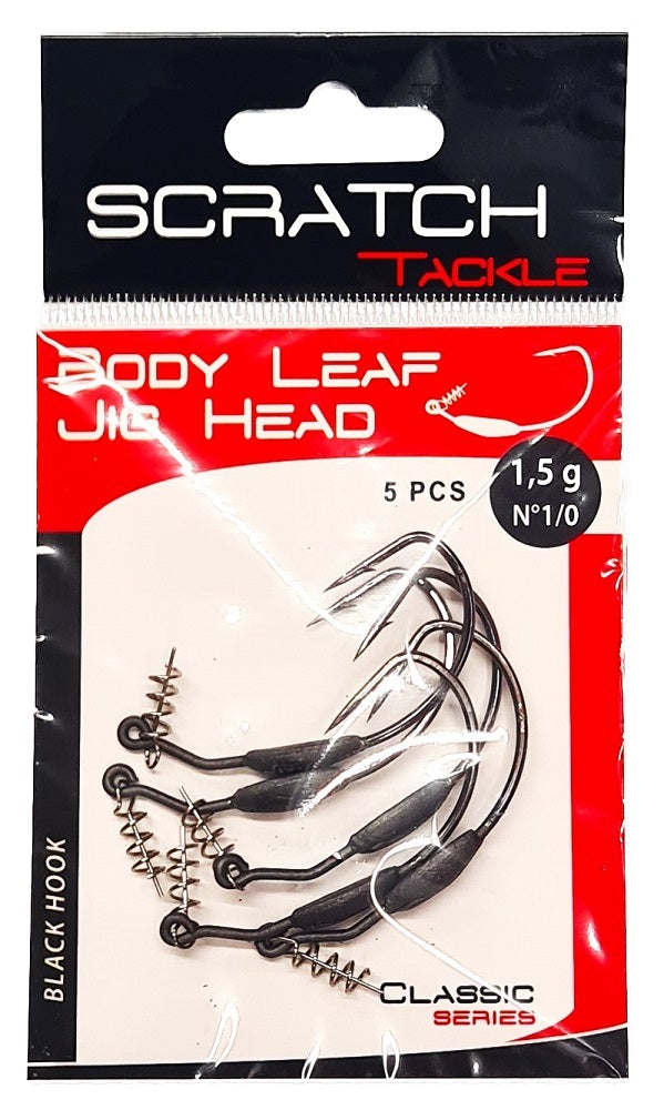 Scratch Tackle Body Leaf Jig Head 1.5g 1/0