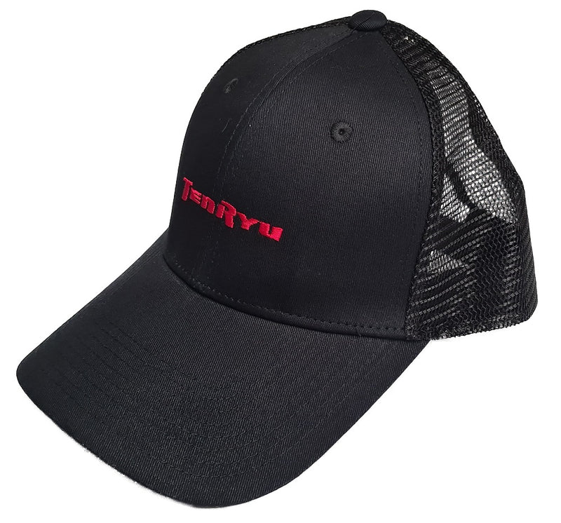 Tenryu Mesh Back Baseball Cap - Black With Red Logo