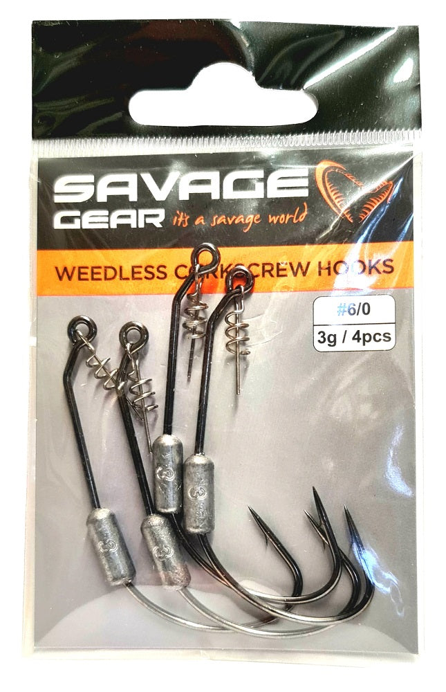 Savage Gear Weedless Corkscrew Hook Weighted 3g 6/0